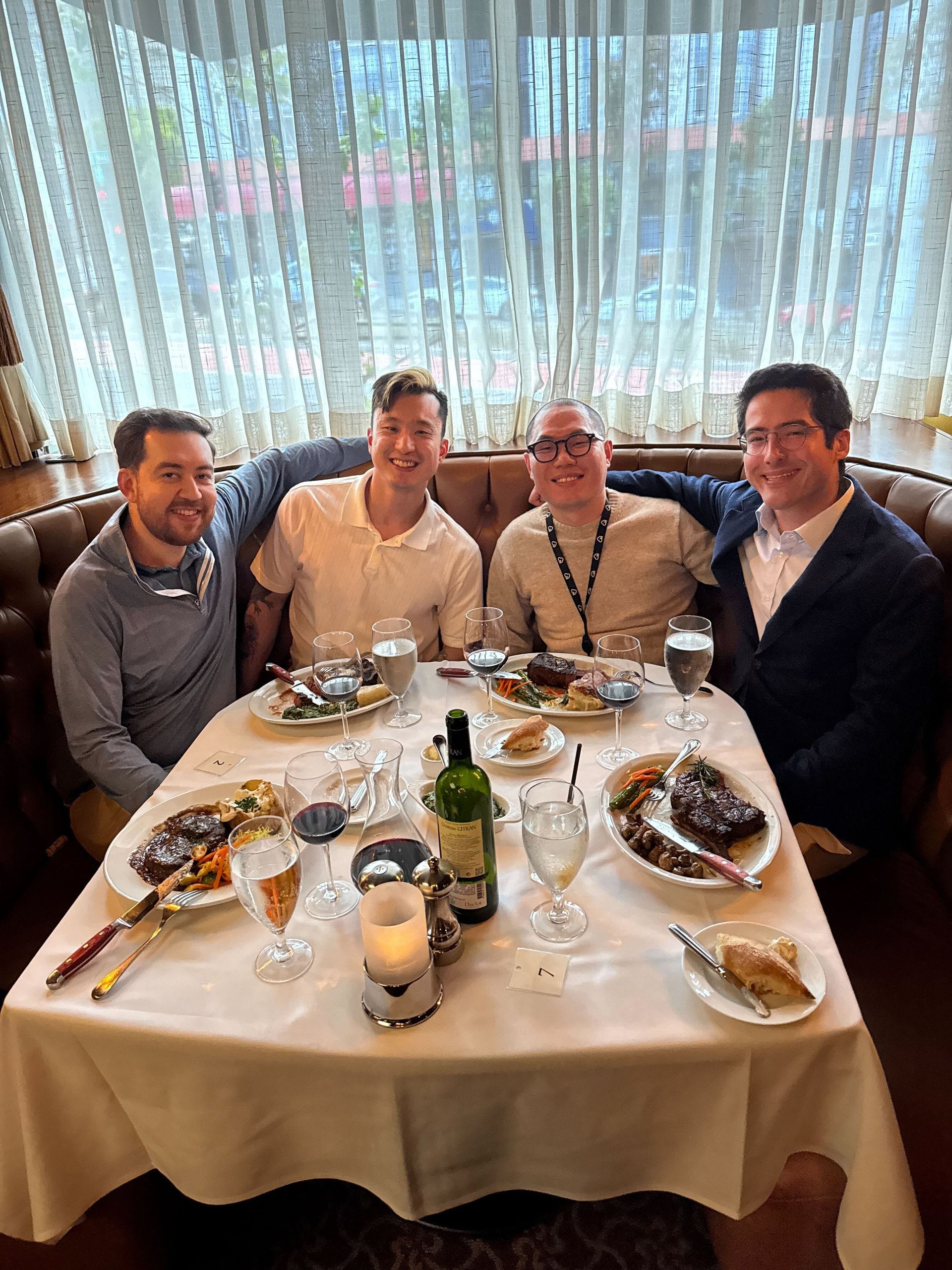 Celebratory dinner with a portion of our team